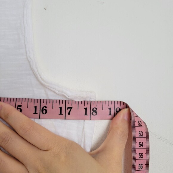 Ann Taylor Loft Bronze Beaded Floral White 100% Cotton Sleeveless Tank Blouse Sm - Picture 8 of 11